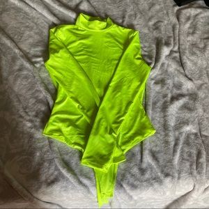 NEON GREEN LONG SLEEVE BODYSUIT